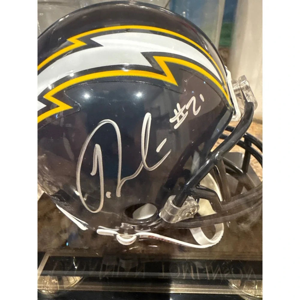 Los Angeles Chargers Mini Football Helmet Ladainian Tomlinson Autograph - Picture 5 of 5